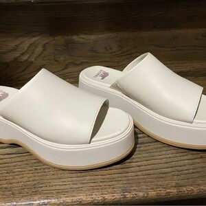 Sorel Women's Cream Platform Slides